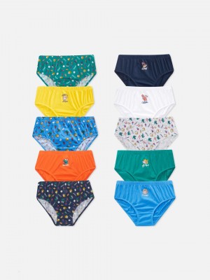 Primark 10-Pack Cartoon Animal Slips Jongens Gekleurd | Nederland 25614-KEOX