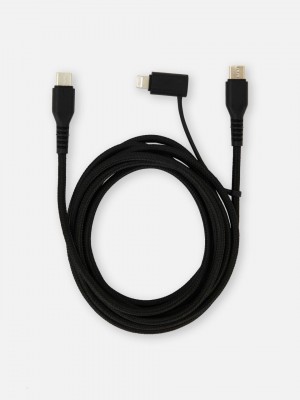 Primark 1m/3.2ft Dual Cable Adapter Tech Dames Zwart | Nederland 06435-ZCTX