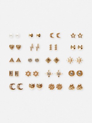 Primark 20-Pack Assorted Stud Oorbellen Dames Geel | Nederland 04369-PSZK