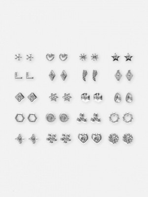 Primark 20-Pack Assorted Stud Oorbellen Dames Wit | Nederland 45917-PDMZ