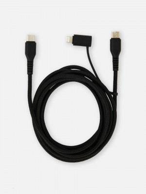 Primark 2M Dual Cable Adapter Tech Dames Zwart | Nederland 98572-KQZP