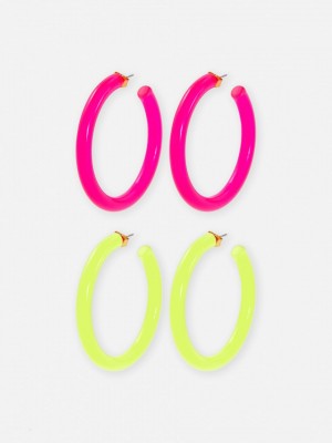 Primark 2-Pack Barbie The Movie Neon Hoop Oorbellen Dames Gekleurd | Nederland 94715-LAPB