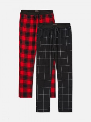 Primark 2-Pack Brushed Pajama Broek Heren Rood | Nederland 24051-MKRP