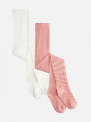 Primark 2-Pack Cable Knit Tights Hardloopbroek Meisjes Roze | Nederland 09517-HLJT