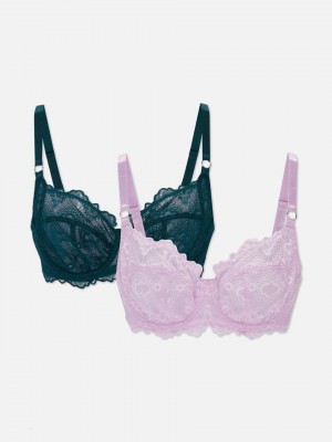 Primark 2-Pack D-G Non-Gewatteerd Kanten Full Cup BH Dames Turquoise | Nederland 60193-MGQF