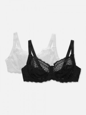 Primark 2-Pack D-G Non-Gewatteerd Kanten Underwire BH Dames Zwart | Nederland 78031-SCWM