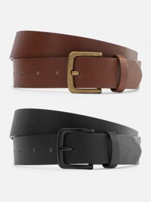 Primark 2-Pack Embossed Riem Heren Zwart | Nederland 57198-WKCR