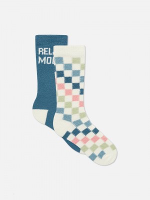 Primark 2-Pack Fine Knit Cozy House Sokken Dames Wit | Nederland 18592-WRDJ