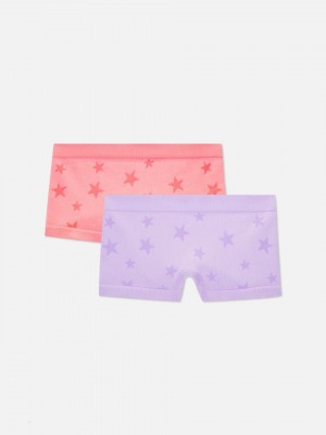 Primark 2-Pack Jacquard Design Boxer Slips Meisjes Gekleurd | Nederland 94023-OBVZ