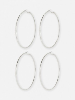 Primark 2-Pack Large Hoop Oorbellen Dames Wit | Nederland 58362-CMWE