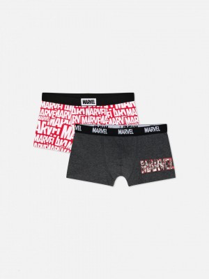 Primark 2-Pack Marvel Logo Boxer Slips Heren Zwart | Nederland 59834-XJLB