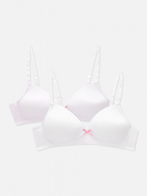 Primark 2-Pack Molded Katoenen BH Meisjes Roze | Nederland 41926-UOWK