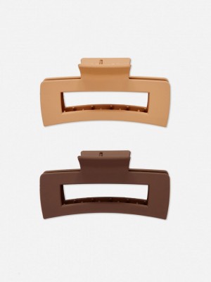 Primark 2-Pack Rectangular Hair Clips Haaraccessoires Dames Bruin | Nederland 26184-OVRT