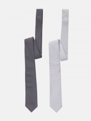 Primark 2-Pack Textured Ties Stropdassen Heren Grijs | Nederland 42015-BTLP