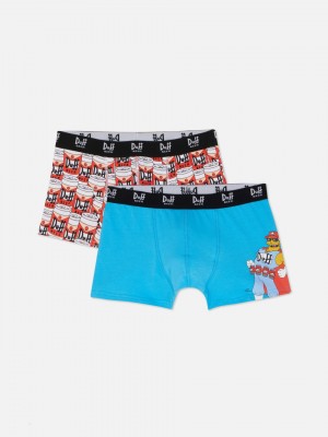 Primark 2-Pack The Simpsons Duffman Boxer Slips Heren Blauw | Nederland 17659-NEBR