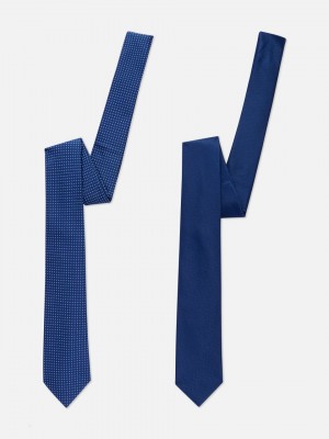 Primark 2-Pack Ties Stropdassen Heren Donkerblauw | Nederland 69438-GYFS