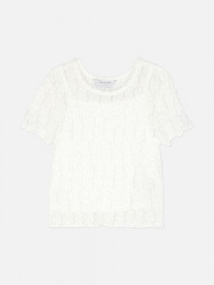 Primark 2-in-1 Kanten T-shirts Meisjes Wit | Nederland 49087-GZKI