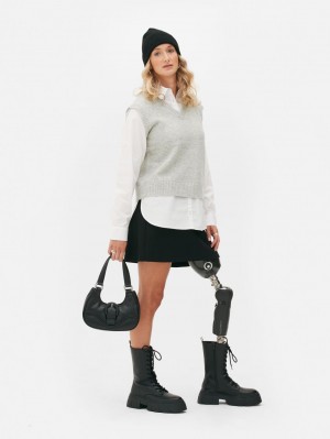 Primark 2-in-1 Knit Vest Overhemd Dames Gekleurd | Nederland 91437-WVSM