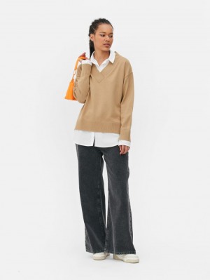 Primark 2-in-1 V-Neck Truien Dames Bruin | Nederland 60735-CEGR