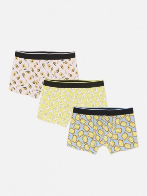 Primark 3-Pack Breakfast Print Boxer Slips Heren Gekleurd | Nederland 67851-XANW