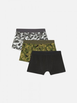 Primark 3-Pack Camo Boxer Slips Heren Olijfgroen | Nederland 52841-SFPR