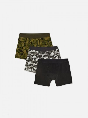 Primark 3-Pack Camo Boxer Slips Heren Olijfgroen | Nederland 10649-HNRU
