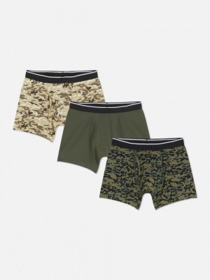 Primark 3-Pack Camo Trunks Korte Broek Heren Olijfgroen | Nederland 83950-TVIP