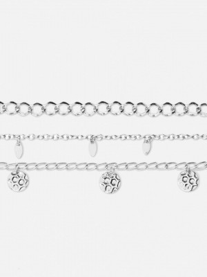 Primark 3-Pack Chain Anklets Enkelbandje Dames Wit | Nederland 05142-JIBU