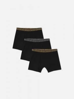 Primark 3-Pack Geometric Boxer Slips Heren Zwart | Nederland 85274-PIST