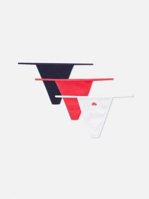 Primark 3-Pack Geribbeld G-String String Dames Rood | Nederland 39724-TZDR