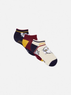 Primark 3-Pack Harry Potter™ Hedwig Ankle Sokken Dames Bordeaux | Nederland 73852-UXEG