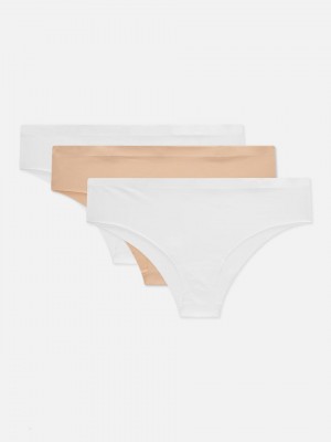 Primark 3-Pack Invisible Brazilian Slips Dames Wit | Nederland 89506-YFUJ