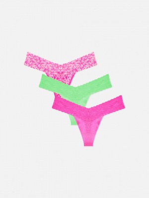 Primark 3-Pack Kanten Bandeau String Dames Roze | Nederland 91562-XSWN