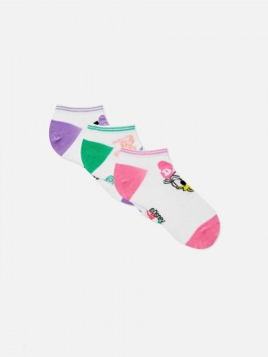 Primark 3-Pack Mickey Mouse and Friends Sneaker Sokken Dames Gekleurd | Nederland 80754-KJAC