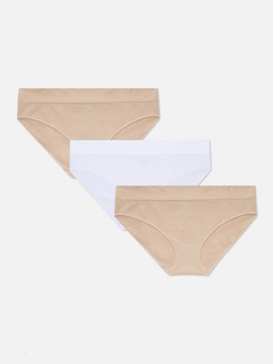 Primark 3-Pack Mini Slips Dames Grijs Bruin | Nederland 06428-DGKI