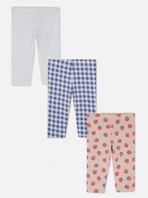 Primark 3-Pack Mixed Print Cropped Leggings Meisjes Roze | Nederland 85791-BLUM