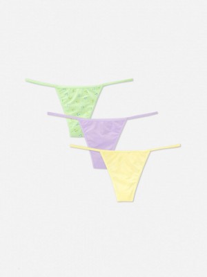 Primark 3-Pack Mode G-Strings Ondergoed Dames Groen | Nederland 54162-PZTQ