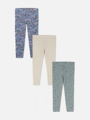 Primark 3-Pack Multi Leggings Meisjes Donkerblauw | Nederland 83057-JXFH