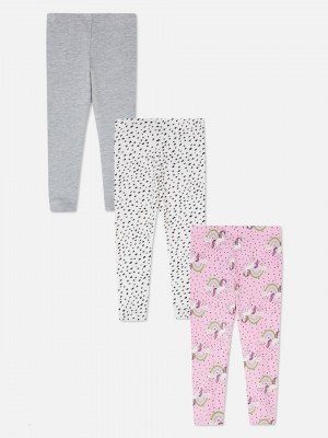 Primark 3-Pack Multi Print Leggings Meisjes Roze | Nederland 16420-AXPO