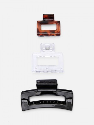 Primark 3-Pack Multi Size Square Clips Haaraccessoires Dames Zwart | Nederland 57140-KGXH