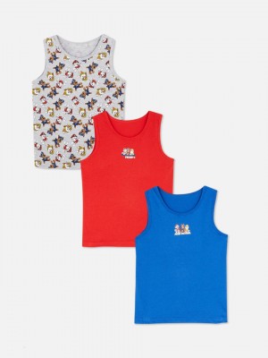Primark 3-Pack PAW Patrol Undershirt Tanktop Jongens Rood | Nederland 80324-OBIJ