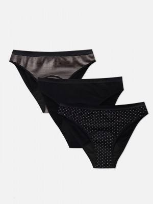 Primark 3-Pack Period Underwear Mini Slips Dames Zwart | Nederland 94057-KLJA