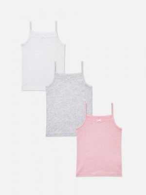 Primark 3-Pack Pointelle Camis Tanktop Meisjes Gekleurd | Nederland 09568-MJSV