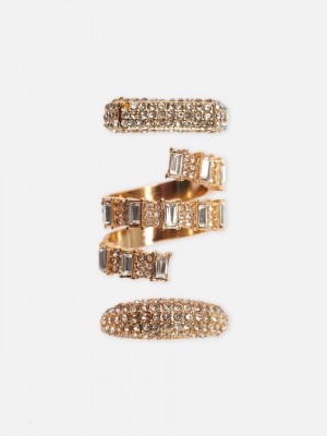 Primark 3-Pack Rhinestone Rings Ringen Dames Geel | Nederland 64592-VELR