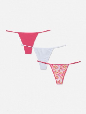 Primark 3-Pack Scalloped String Dames Lichtroze | Nederland 15843-IYQP