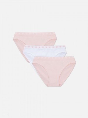 Primark 3-Pack Seamfree Heart Elastic Slips Meisjes Roze | Nederland 58613-TIFO