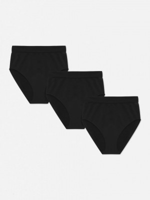 Primark 3-Pack Seamfree High Taille Full Slips Dames Zwart | Nederland 20896-HORU