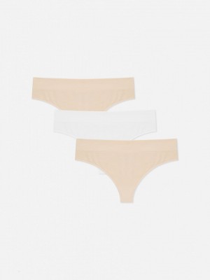 Primark 3-Pack Seamfree String Dames Grijs Bruin | Nederland 68541-LNST