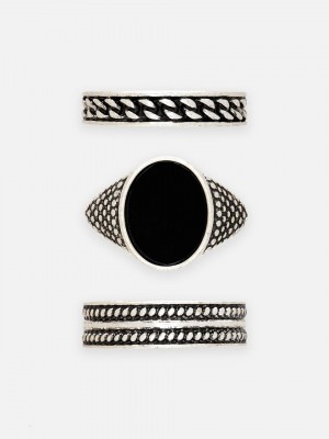 Primark 3-Pack Signet Rings Ringen Heren Zilver | Nederland 45167-ZOES