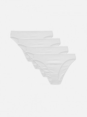 Primark 4-Pack Bikini Slips Dames Wit | Nederland 64832-HPYJ